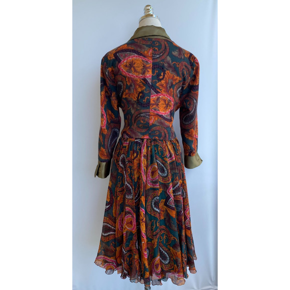 EDOARDO ROCHA Haute Couture Jacket Skirt Suit Two-Piece Set Wool Silk US 4/6 - Picture 9 of 16